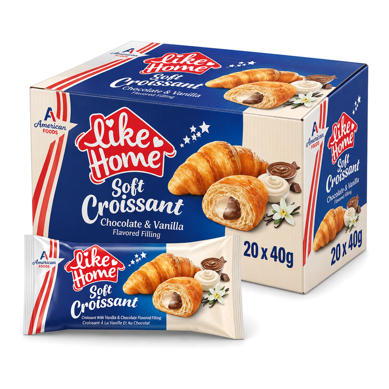 Like Home Croissant Chocolate Vanilla 40g Halal Box