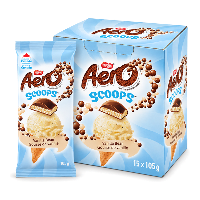 Nestle Aero Chocolate Bar 105g Scoops Vanilla Bean Box