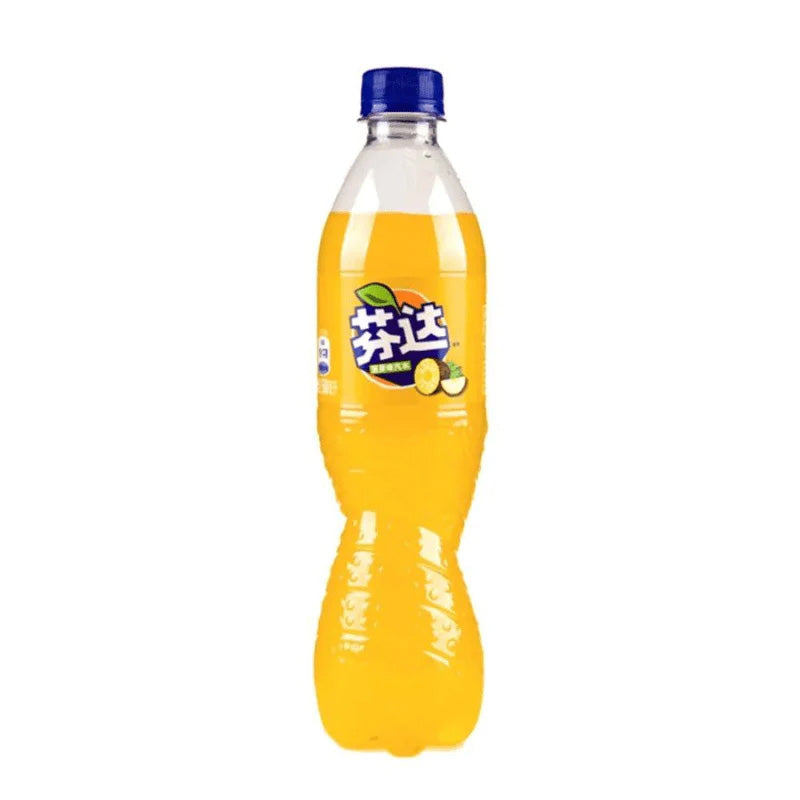 FANTA (Chinese) Pineapple Box - 500ml bottle of sweet, tropical pineapple sparkling soda from China.