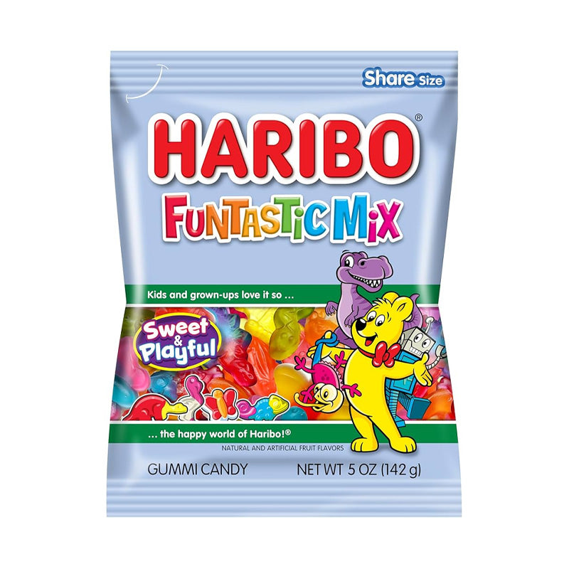 Haribo Fantastic Mix 142g Box - vibrant assortment of gummy shapes in fruity flavours, perfect for candy lovers.
