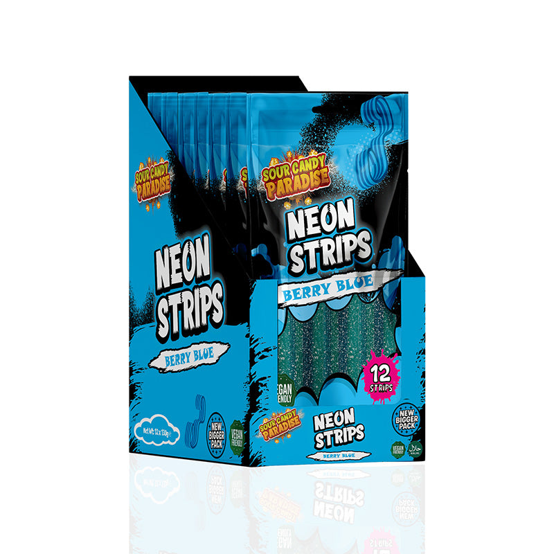 Candy Paradise (Halal) Neon Strips 130g Berry Blue Box