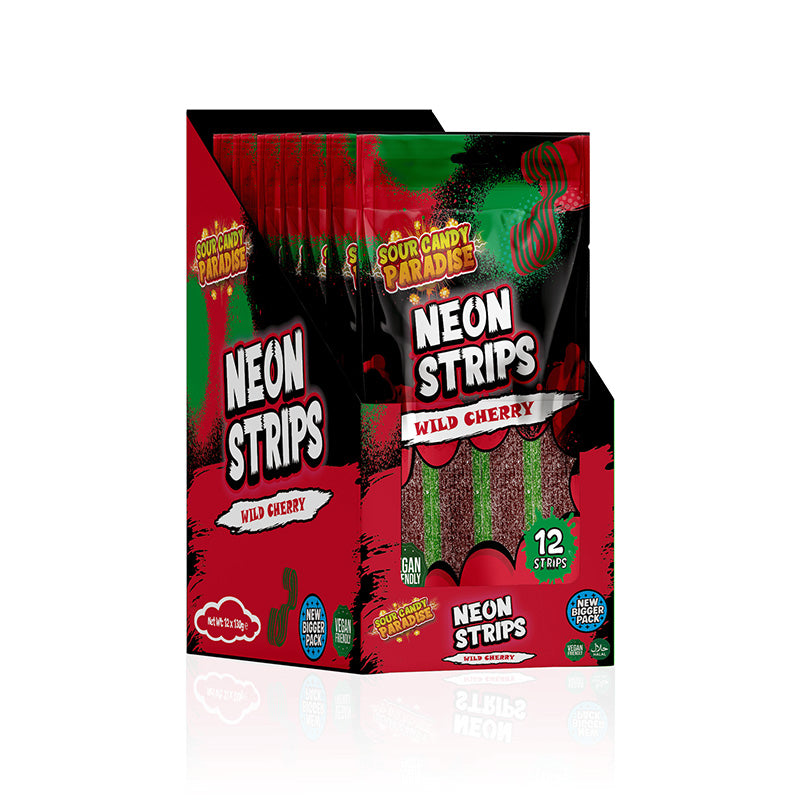 Candy Paradise (Halal) Neon Strips 130g Wild Cherry Box
