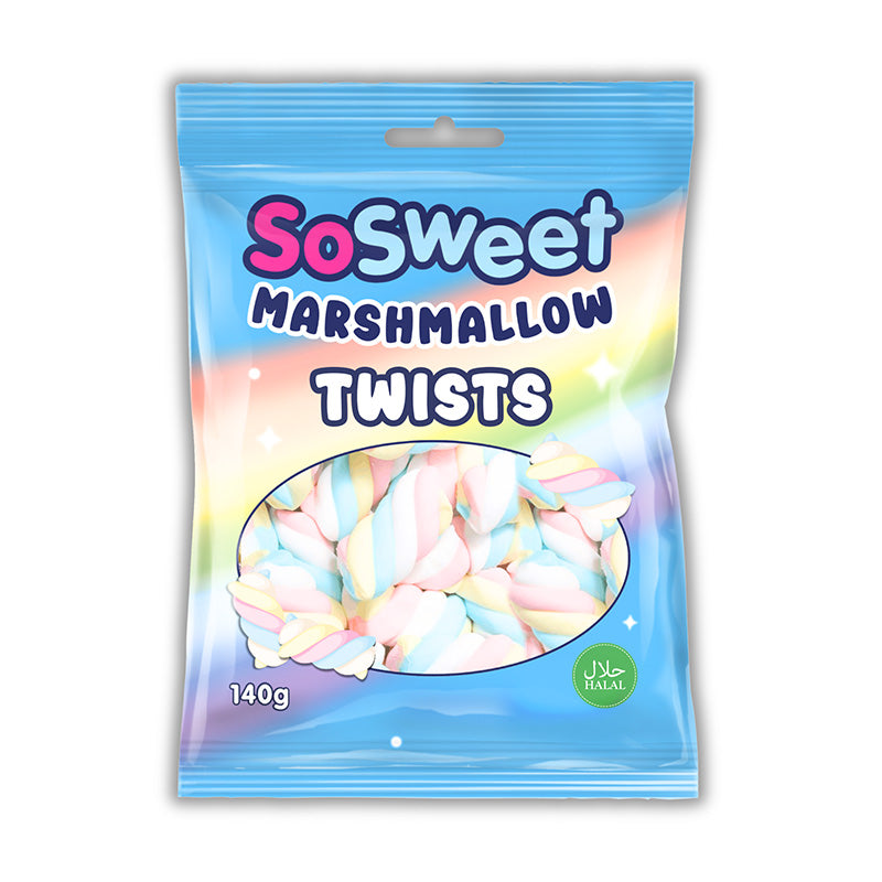 SoSweet Marshmallow Twists Bag 140g Box