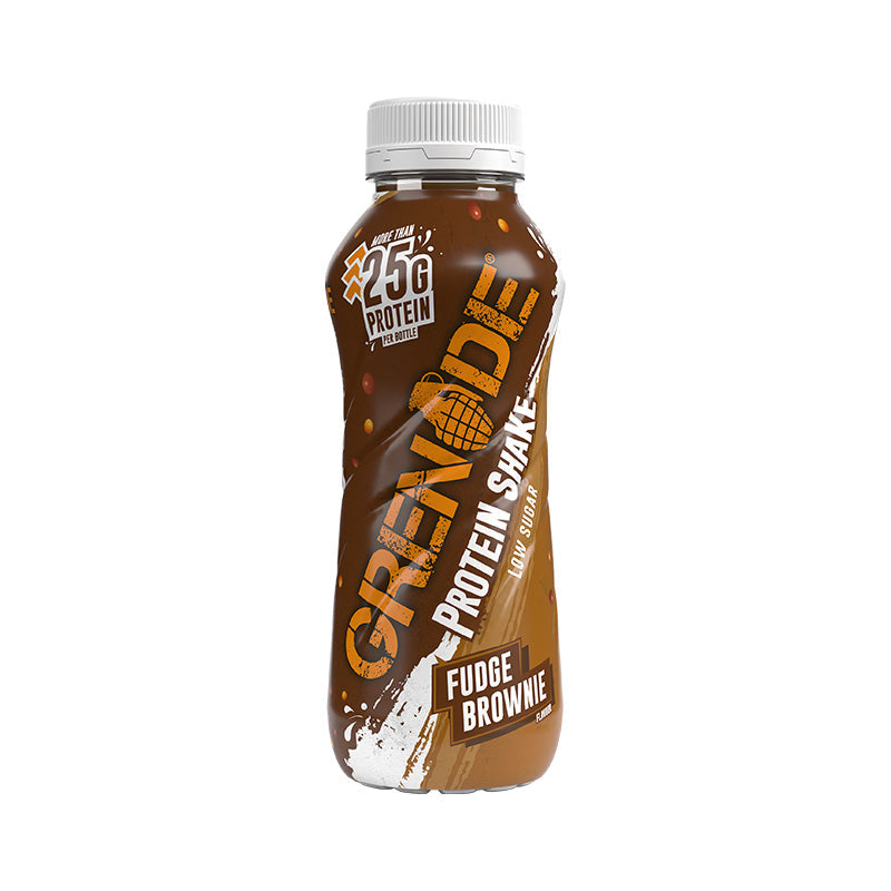 Grenade Protein Shake 330ml Fudge Brownie Box - ready-to-drink high-protein shake with 25g protein in fudge brownie flavor.