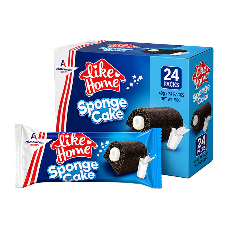 Like Home Sponge Cake Black White Milky Cream 40g Halal Box