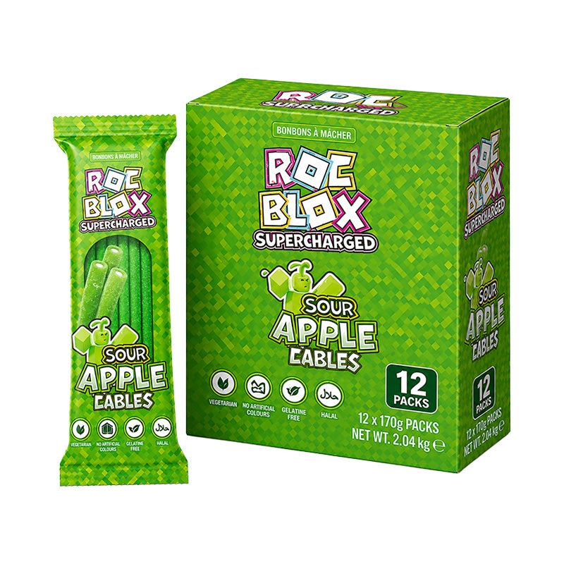 Roc Blox Supercharged Sour Cables 170g Apple Box