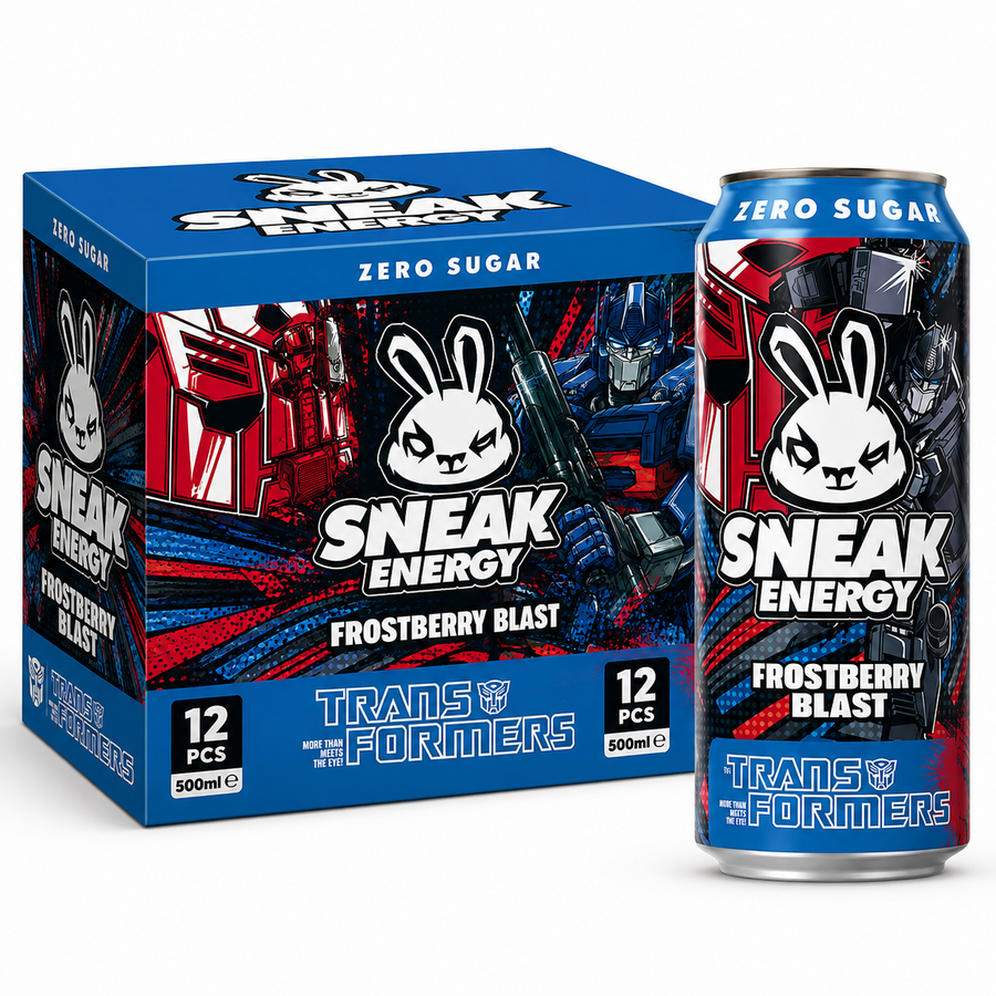 Sneak Energy Transformers Zero Sugar 500ml Frostberry Blast Box