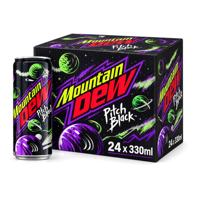 Mountain Dew 330ml Pitch Black Box