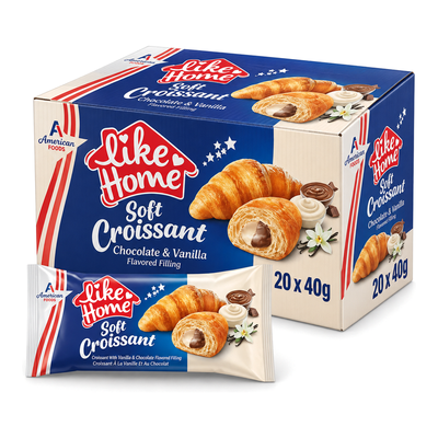 Like Home Croissant Chocolate Vanilla 40g Halal Box