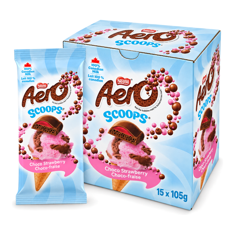 Nestle Aero Chocolate Bar 105g Scoops Choco Strawberry Box