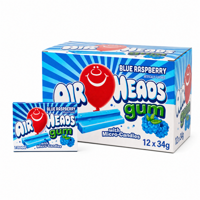 Airheads Gum 34g Blue Raspberry Box