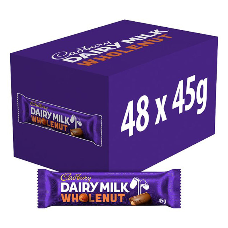 Cadbury Dairy Milk Wholenut Chocolate Bar 45g Box