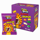 Candy Break Halal Jungle Animals 4oz Box featuring colorful animal-shaped gummy sweets.