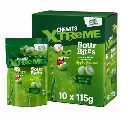 Chewits Extreme Apple Sour Bites 115g Box