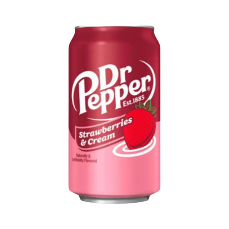 Dr Pepper Strawberries & Cream 355ml USA LABELS RRP £1.99