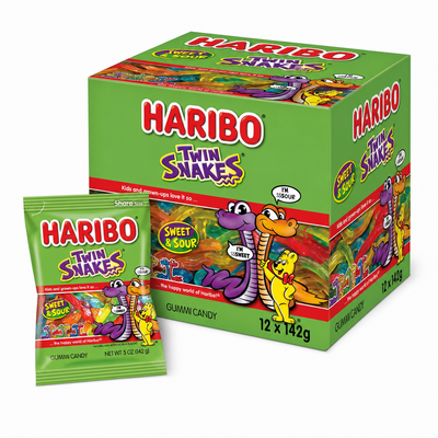 Haribo Twin Snakes 142g Box