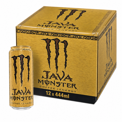 Monster Coffee Energy 444ml Java Salted Caramel Box with can and packaging