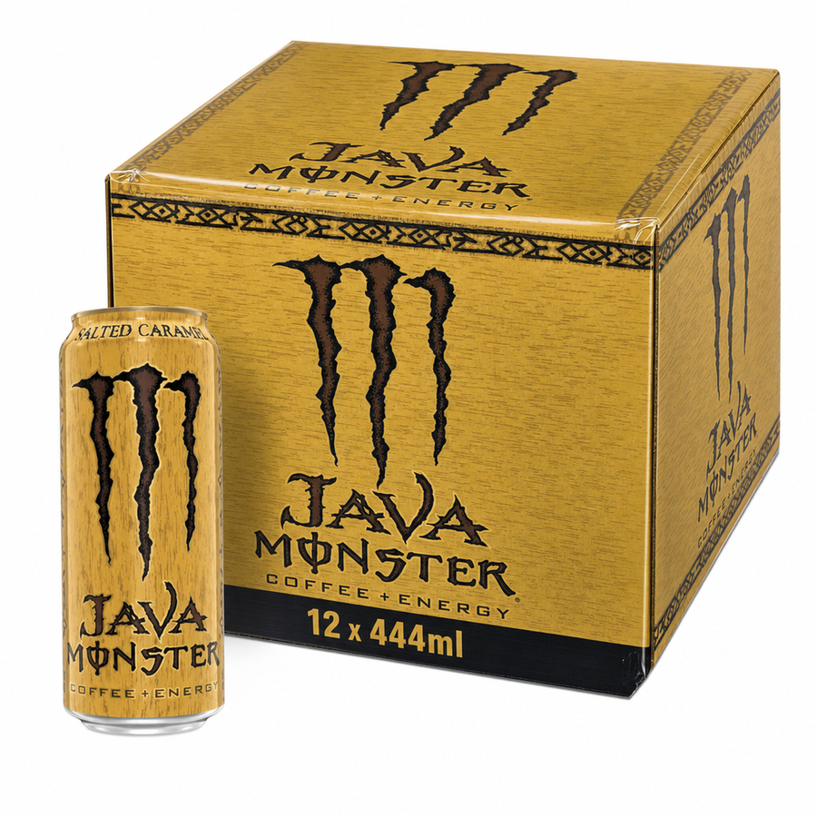 Monster Coffee Energy 444ml Java Salted Caramel Box with can and packaging