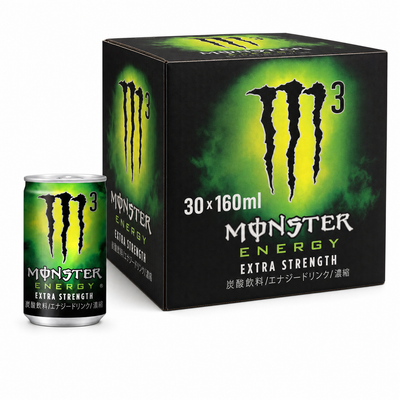 Monster (Japan) Energy M3 Extra Strength 160ml Box with can packaging for intense energy boost.