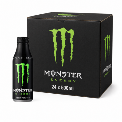 Monster (Japan) Energy Original 500ml Box with iconic green logo and sleek black packaging.