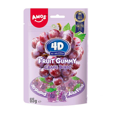 Amos 4D Fruit Gummy 65g Grape Burst Box