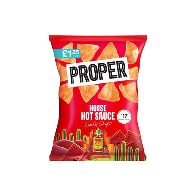 Proper Lentil Chips House Hot Sauce Box