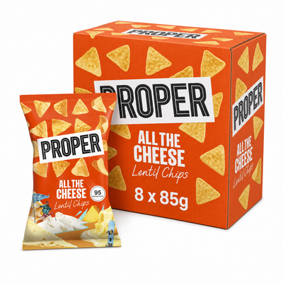 Proper All the Cheese Lentil Chips 85g Box