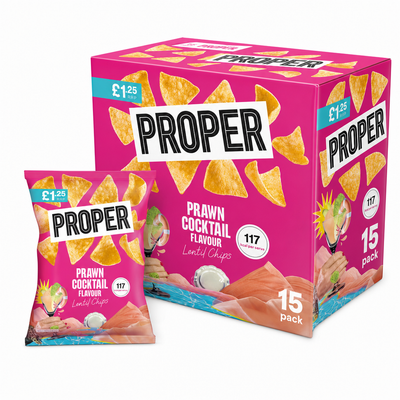 Proper Lentil Chips Prawn Cocktail Box