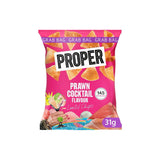 Proper Prawn Cocktail Lentil Chips 30g Box packaging with bright colors and bold flavors.