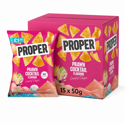 Proper Prawn Cocktail Lentil Chips 50g Box