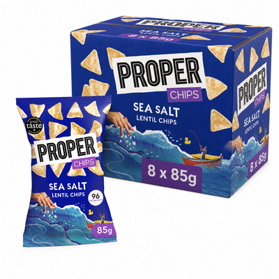 Proper Sea Salt Lentil Chips 85g Box