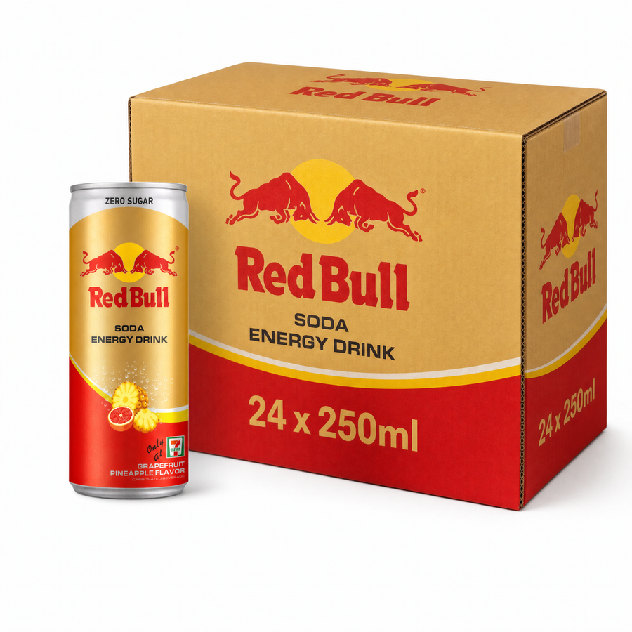 Red Bull (Thai) 250ml Grapefruit Box with refreshing energy drinks in a 24 pack.