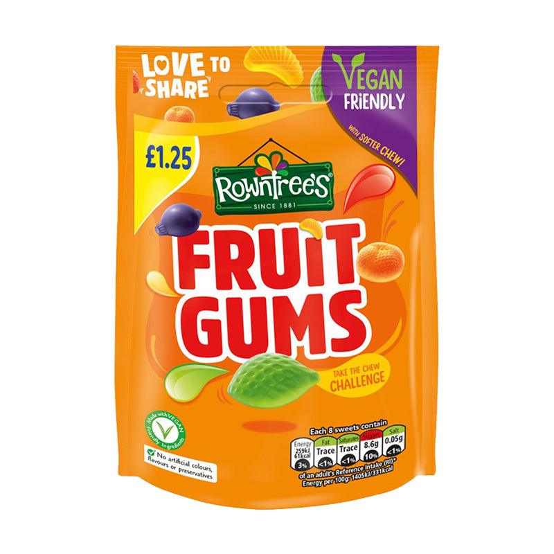 Rowntrees Fruit Gums Pouch (Vegan) 120g Box
