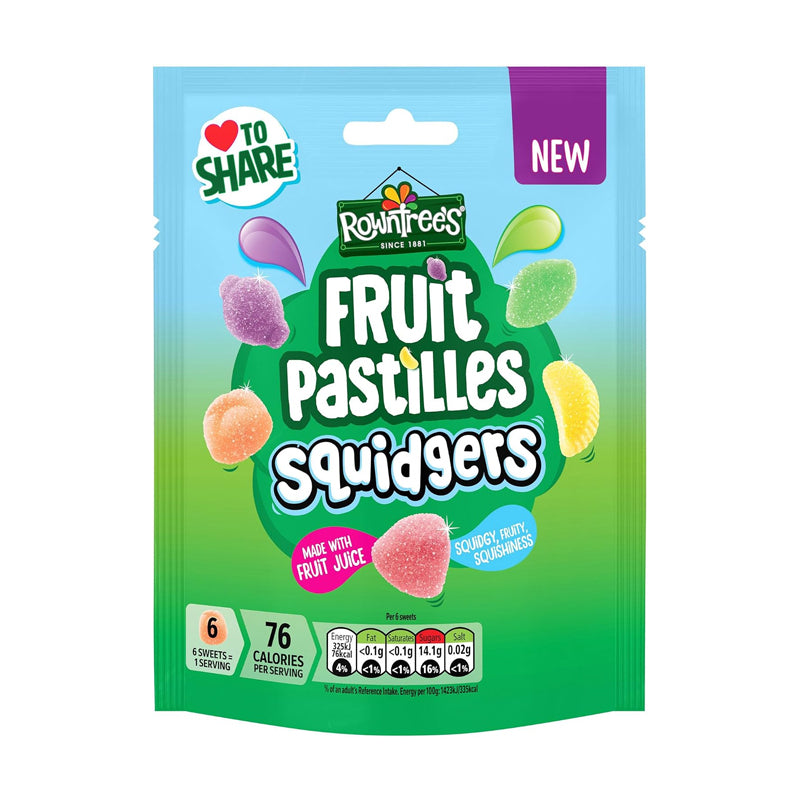 Rowntrees Fruit Pastilles Squidgers Pouch 120g Box