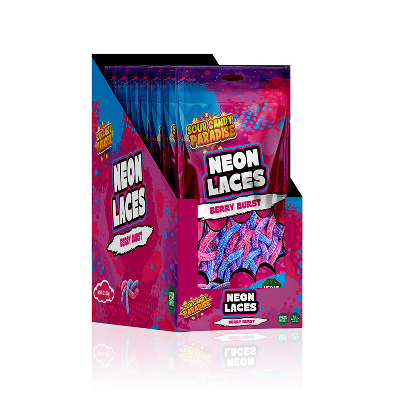 Candy Paradise (Halal) Neon Laces 130g Berry Blast Box