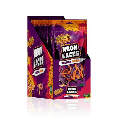 Candy Paradise (Halal) Neon Laces 130g Passion Punch Box