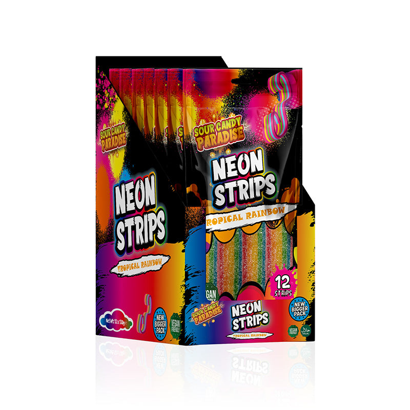 Candy Paradise (Halal) Neon Strips 130g Tropical Rainbow Box
