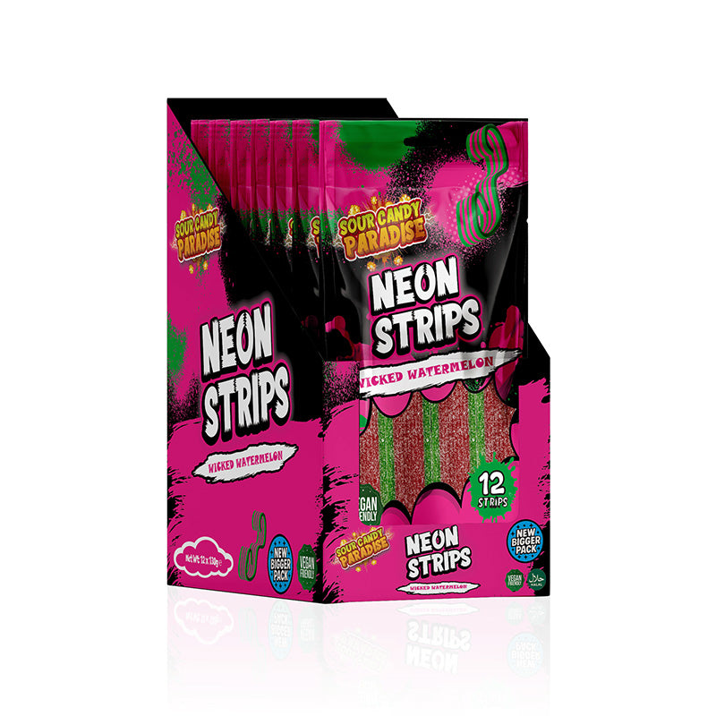 Candy Paradise (Halal) Neon Strips 130g Wicked Watermelon Box