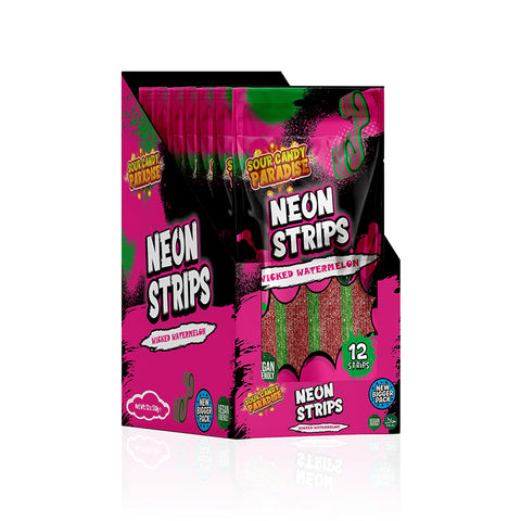 Candy Paradise (Halal) Neon Strips 130g Wicked Watermelon Box