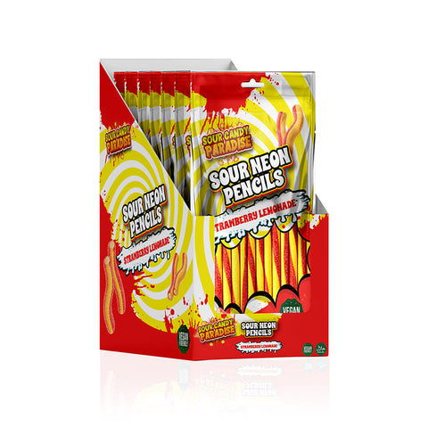 Candy Paradise (Halal) Sour Neon Pencils 130g Strawberry Lemonade Box