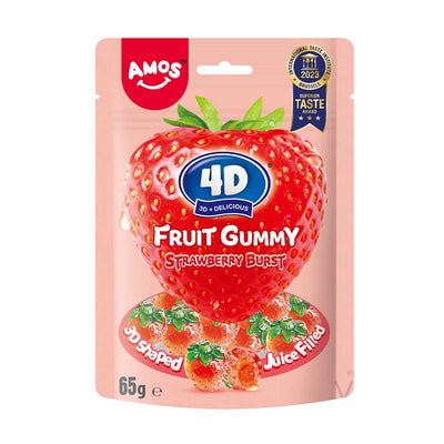 Amos 4D Fruit Gummy 65g Strawberry Burst Box