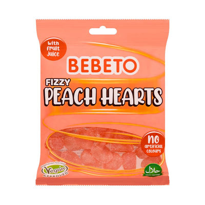 Bebeto Fizzy Peach Hearts 150g Box