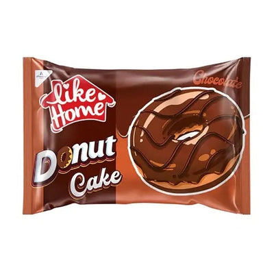 Like Home Donut Cake Chocolate 40g Halal Box packaging featuring a chocolate donut cake.