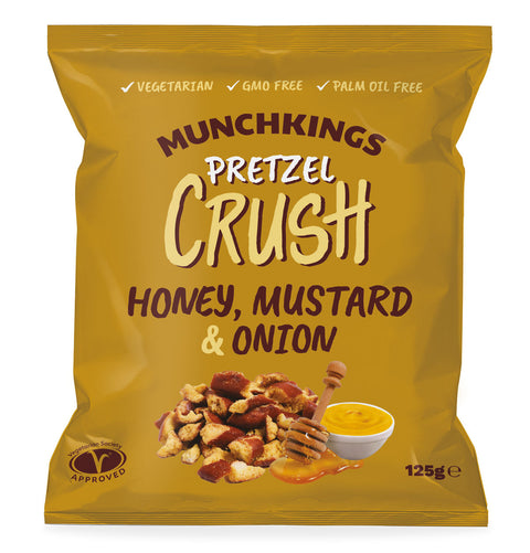 Munchkings Pretzels Honey Mustard & Onion snack pack featuring crunchy pretzel bites