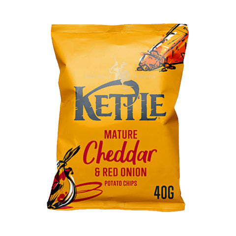 Kettle Chips 40g Mature Cheddar & Red Onion Potato Chips Box