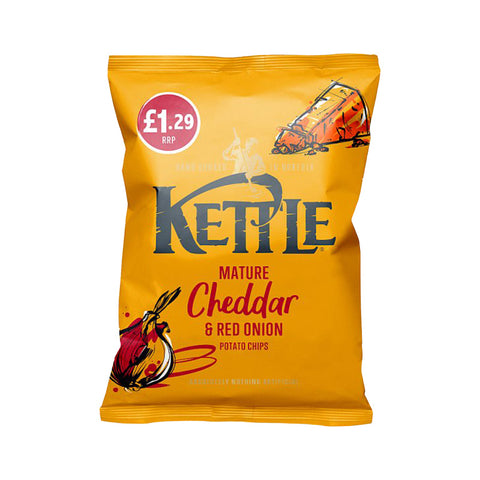 Kettle Chips 80g Mature Cheddar & Red Onion Potato Chips Box
