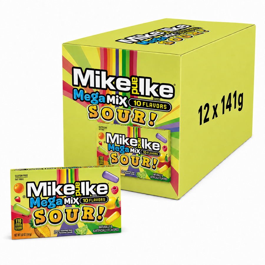 Mike & Ike Theatre Box Mega Mix Sour - 141g Box