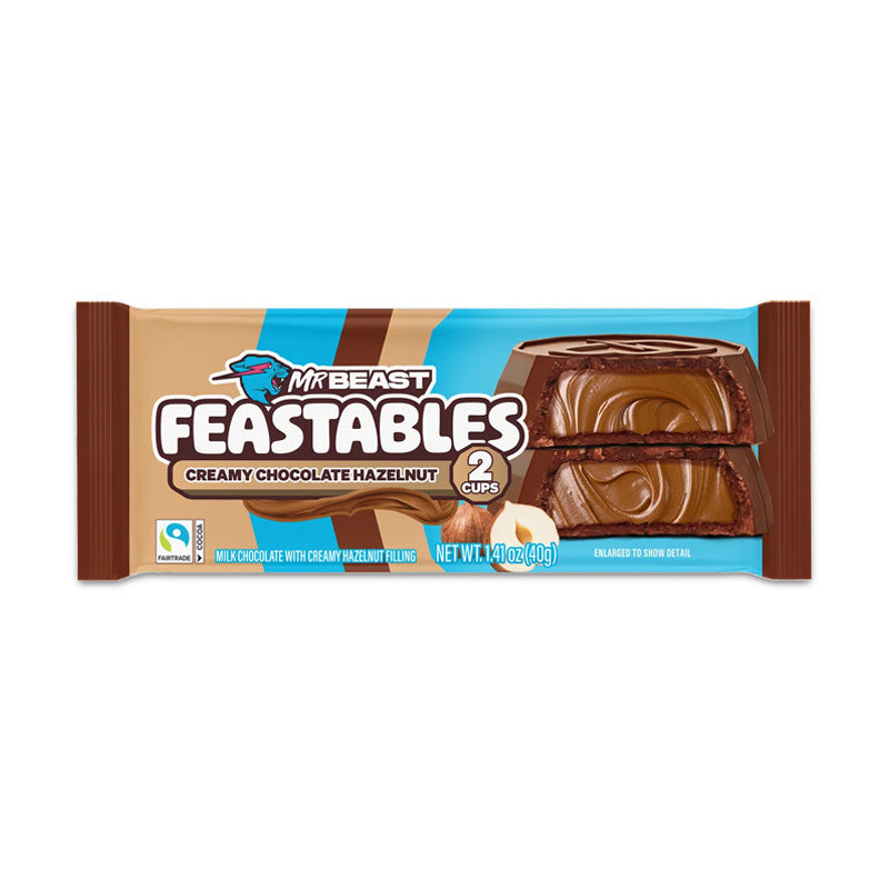 MrBeast Feastables 40g Creamy Chocolate Hazelnut Cups Box
