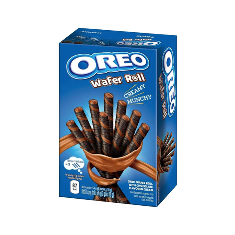 Oreo Wafer Roll Chocolate Box - crispy rolled wafers filled with Oreo chocolate cream, perfect for snacking.