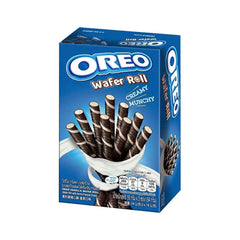 Oreo Wafer Roll Vanilla Box featuring crunchy rolled wafers filled with creamy vanilla filling.